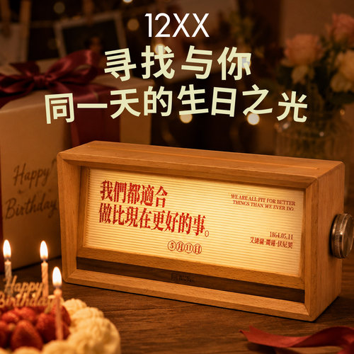12xx生日之光电台灯插电小夜灯氛围灯文字灯文艺小众礼物生日礼物