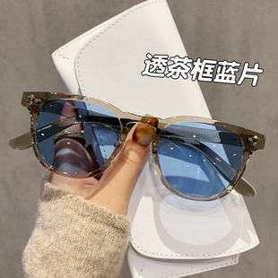 超轻TR90偏光墨镜女款带度数高级感天蓝色太阳镜男士开车专用遮阳