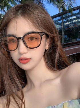2022年橘茶色墨镜女可配近视