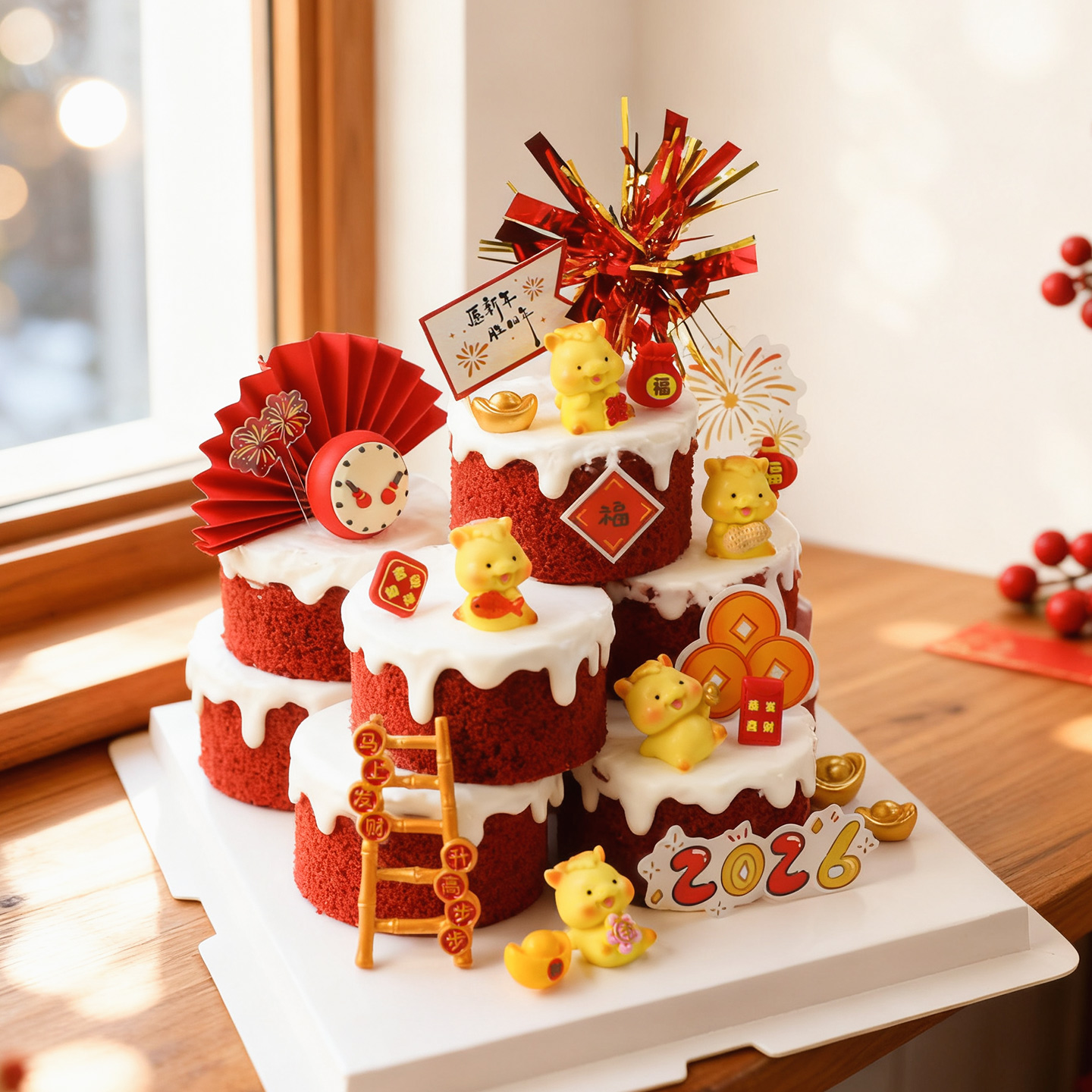 卡通迷你小马蛋糕装饰玩偶摆件