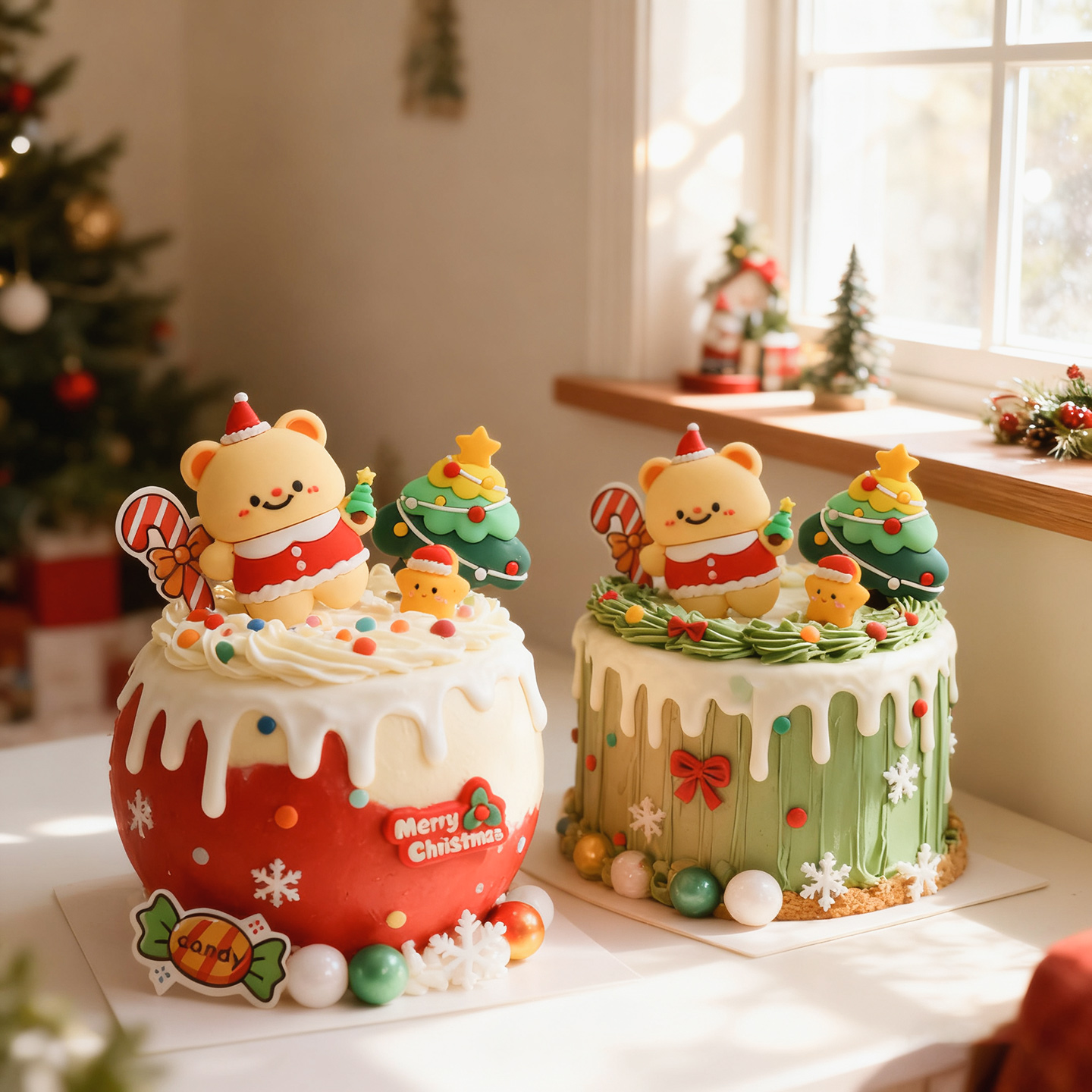 圣诞节卡通雪人小熊软胶玩偶摆件