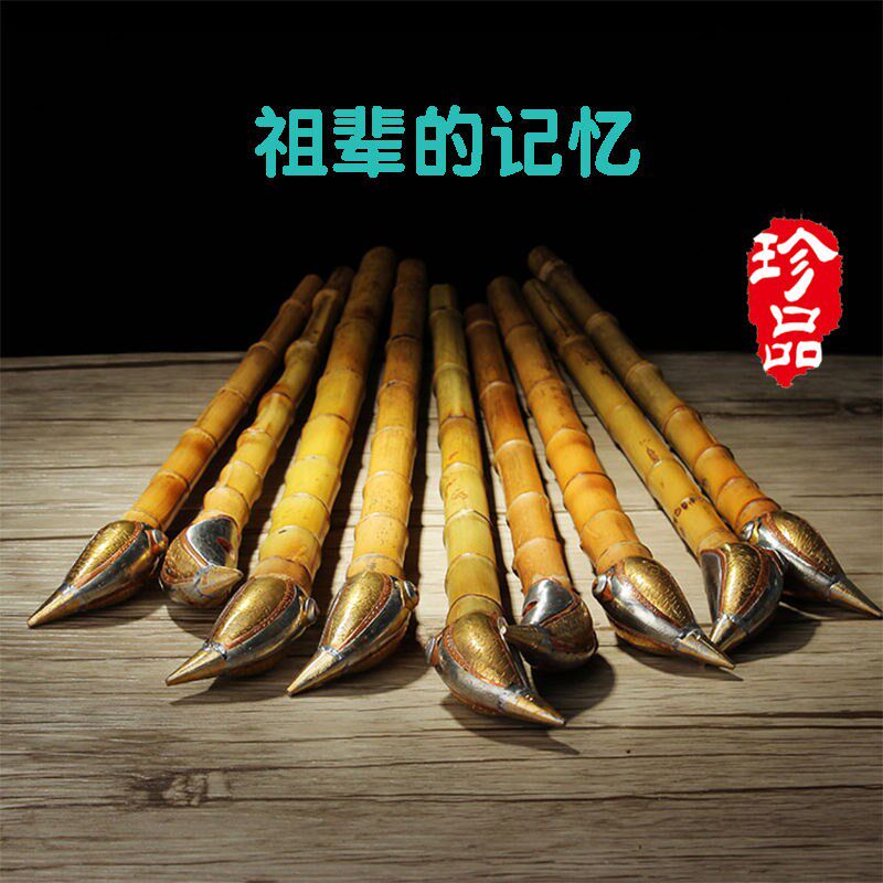 男士手工竹烟斗纯铜烟袋锅老式烟杆老年人铜烟锅旱烟袋一口香烟枪