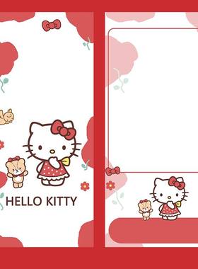 红色HelloKitty手机壁纸套图可爱 手机壁纸素材 高清苹果壁纸