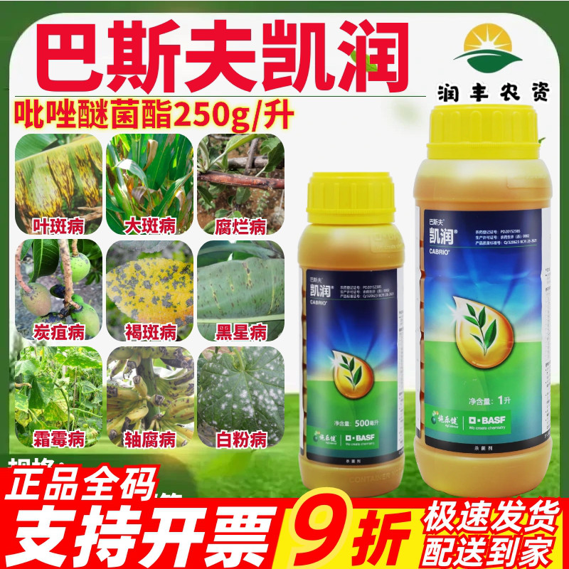 德国进口巴斯夫凯润25%吡唑醚菌酯黄瓜香蕉等叶斑病褐斑病杀菌剂