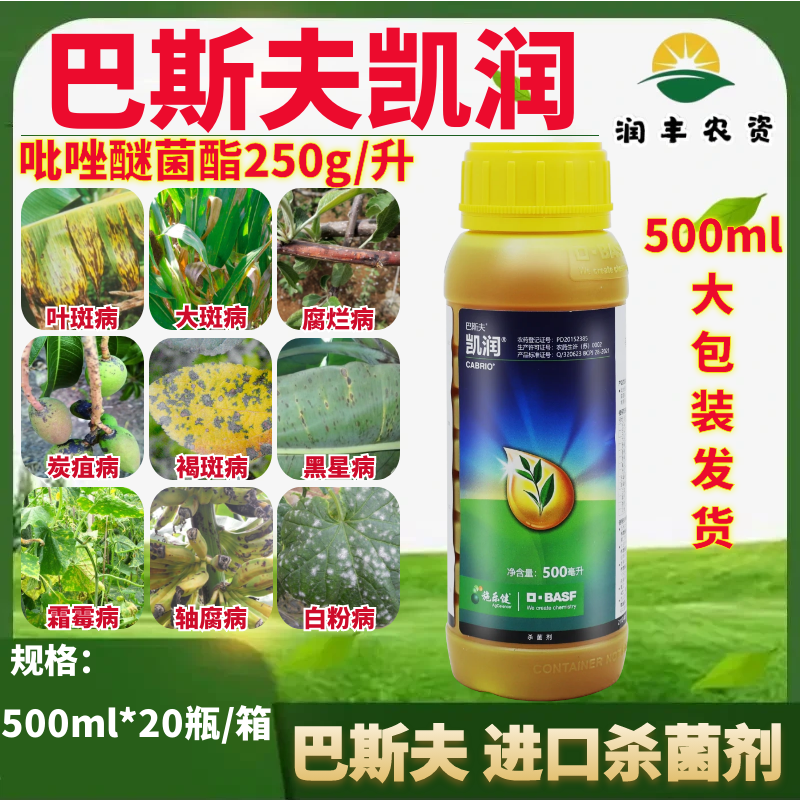 德国进口巴斯夫凯润25%吡唑醚菌酯黄瓜香蕉等叶斑病褐斑病杀菌剂