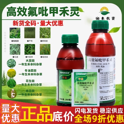 永农宇盖高效氟吡甲禾灵专杀芦苇花生大豆棉花牛筋草除草剂农药