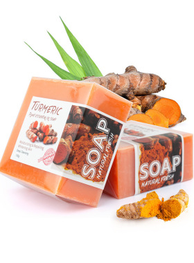 跨境热卖姜黄皂Turmeric soap 植物皂手工洁面皂沐浴姜皂