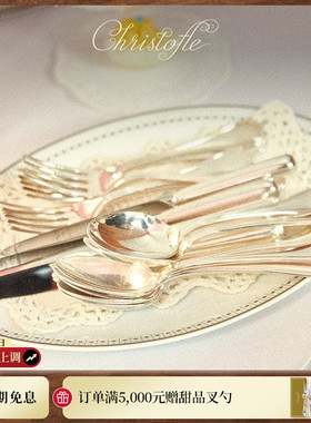 CHRISTOFLE昆庭Albi简一不锈钢正餐甜品刀叉勺家用西餐餐具套装