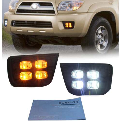 适用于丰田超霸4runner 06-09 LED日行灯日间行车灯雾灯双色四眼