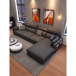 布艺沙发客厅现代简约免洗科技布大小户型2.5米意式极简乳胶沙发
