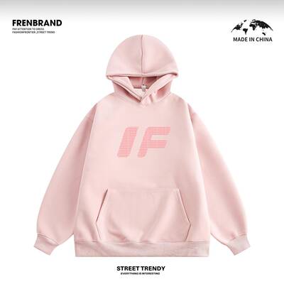 FREN 国潮牌连帽卫衣女秋冬季加厚情侣装男女款外套美式休闲上衣