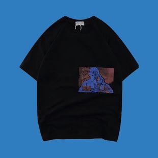 C.E CAVEMPT T恤 迷幻人脸印花宽松百搭男女圆领短袖 潮 日系复古