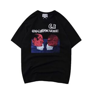 CAVEMPT复古抽象3D人头印花短袖男女 CE绝迹元祖款T恤潮半袖