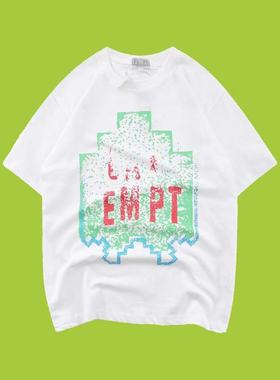 C.E CAV EMPT 20SS日系休闲潮牌绿色冰块融化短袖t恤男女装