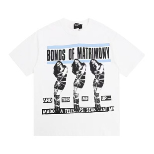 ERD忧郁的富二代麦当娜人像印花高街复古小众男女同款短袖T恤衫潮