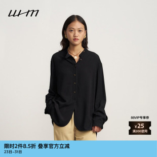 女士复古气质经典 春季 素然WHM 舒适垂坠府绸半开襟衬衫 新品