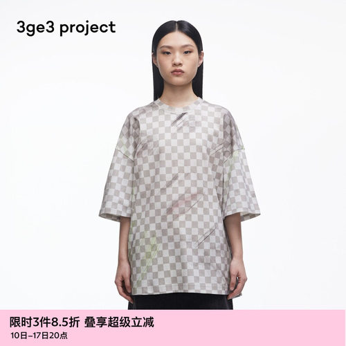 3ge3 project纯棉针织布男T恤
