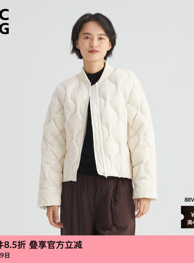 ZUCZUG防绒棒球领白色羽绒服