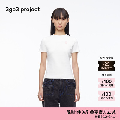 3ge3project纯棉针织布女T恤