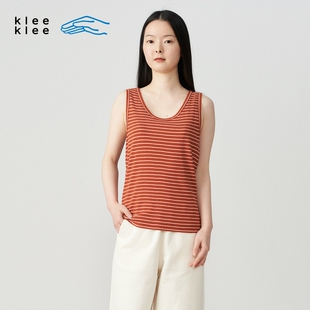 女士休闲气质经典 夏季 宽松舒适环保棉罗纹背心 klee 素然klee