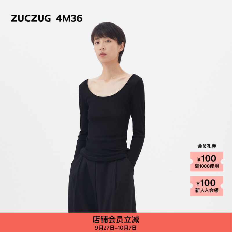 ZUCZUG4M36罗纹针织大圆领T恤
