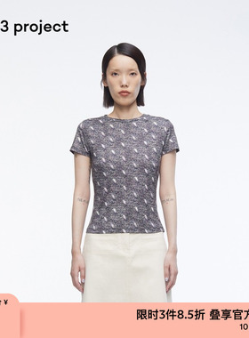 素然3ge3 project秋季女士个性内搭可外穿印花T恤