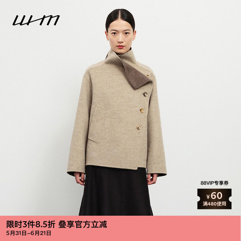 WHM舒适设计感双面呢短夹克