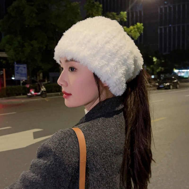 保暖帽防寒时尚女秋冬发带毛绒