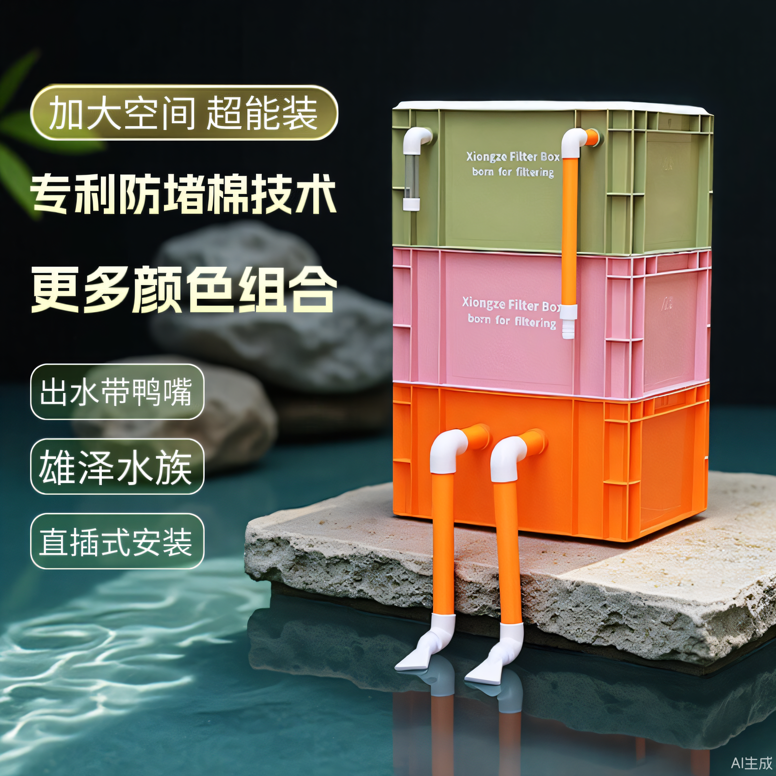 鱼缸鱼池周转箱过滤器静音上置滴流盒水循环外置过滤桶鱼池过滤箱