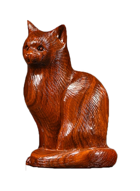 花梨木摆件吉祥动物可爱小猫咪