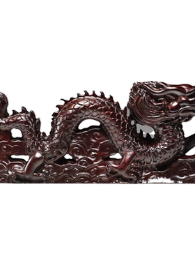 黑檀实木质龙摆件木雕刻龙生肖龙飞龙摆件家居客厅办公装饰送礼品