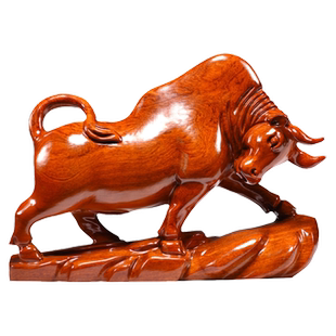 红木牛摆件花梨木牛中式工艺品实木雕刻木质华尔街牛客厅装饰送礼