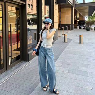 牛仔裤 美式 高腰弯刀直筒时髦个性 25052412 夏季 25年 薄款