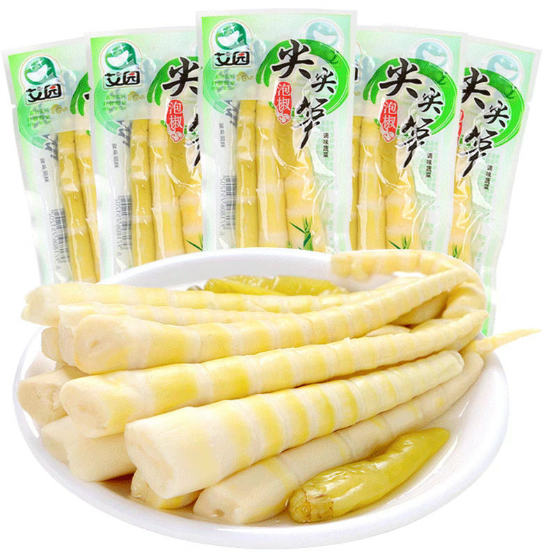 【艾园-尖尖笋】笋尖笋条山椒脆笋酸辣竹笋小包装休闲零食