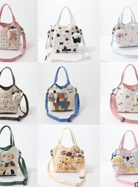 沐里沐气新款原创可爱少女便携单肩手提卡通斜挎网红小包简约水桶