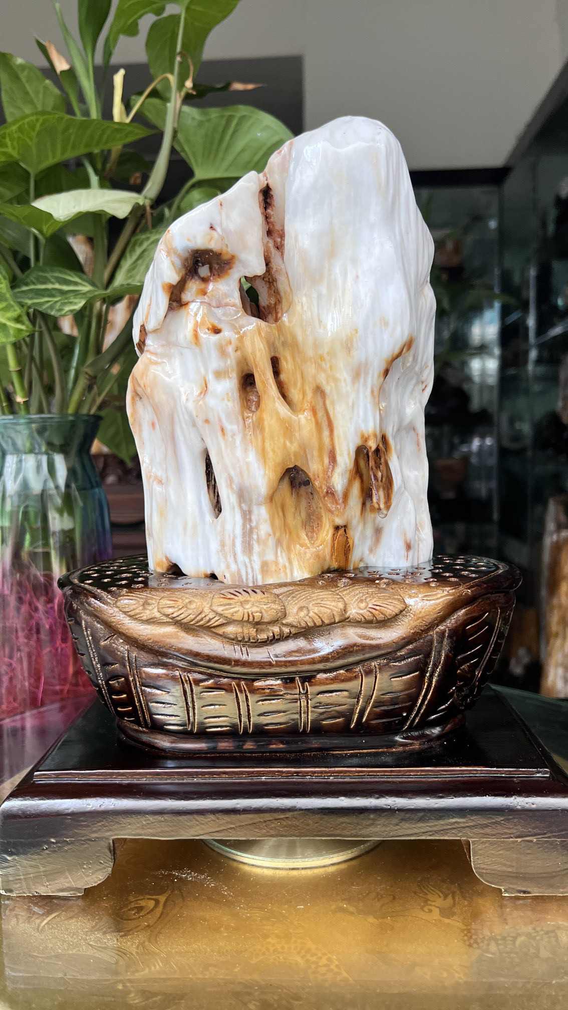 缅甸树化玉原石镇宅招财138803号木化石树化石天然硅化木奇石摆件