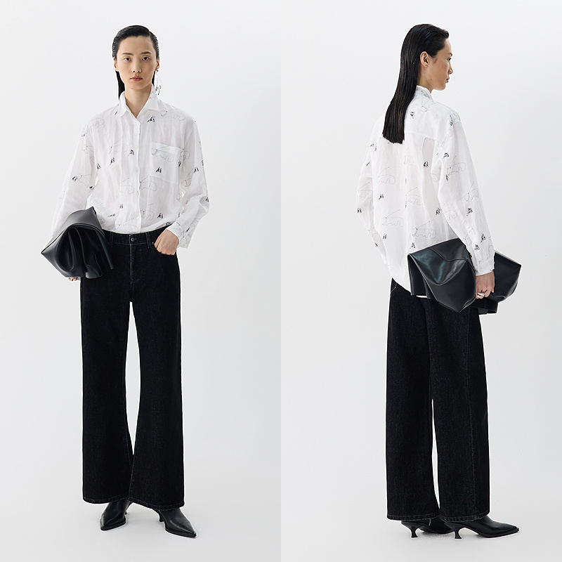 JNBY/江南布衣25春衬衫女刺绣图案5P2214710