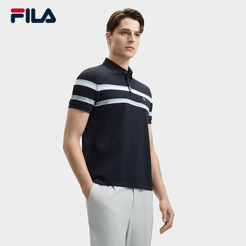 FILA 斐乐翻领短袖POLO衫男2024秋季T恤透气商务上衣F61M628198A