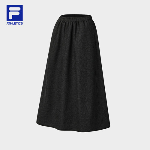 FILA 斐乐官方女针织裙2025冬新款户外运动半身裙伞裙A11W547301F