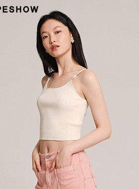 红袖/HOPESHOW串珠吊带秋季女装肌理感显瘦针织衫89224260104