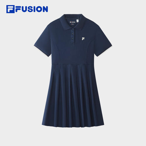 FILA FUSION 斐乐女针织26秋新款休闲基础POLO裙T11W633313F