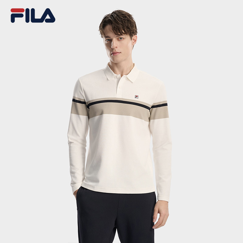 FILA 斐乐男子针织长袖POLO衫2026简约休闲基础上衣F11M618220F,运动服/休闲服装,运动POLO衫,淘宝优惠券,粉丝福利购,淘宝优惠卷