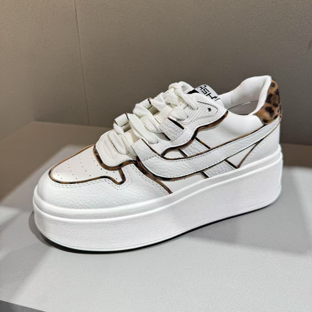 ASH女鞋2025秋季欣款MATCH BIS珍皮休闲鞋曾高厚底运动小白鞋柏搭