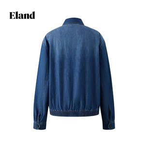 【100%棉】Eland短外套拉链牛仔外套秋季