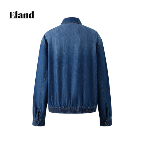 【100%棉】Eland短外套拉链牛仔外套秋季