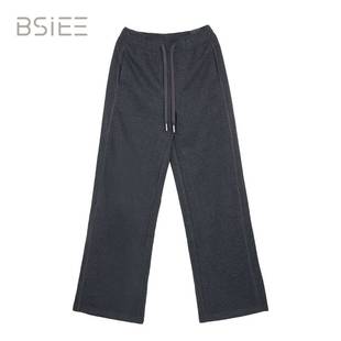 BSiEE本涩美式复古慵懒风抽绳直筒休闲面料裤F18810Y01