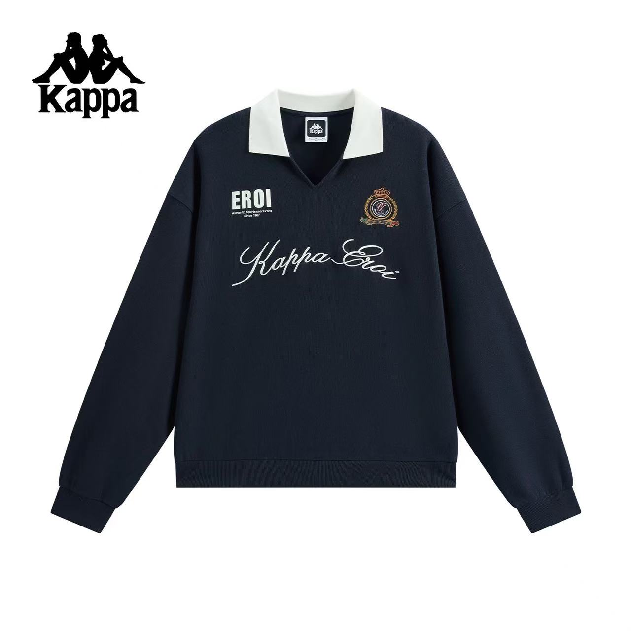 Kappa背靠背2025冬款女士纯棉运动休闲套头衫K0F82WT07