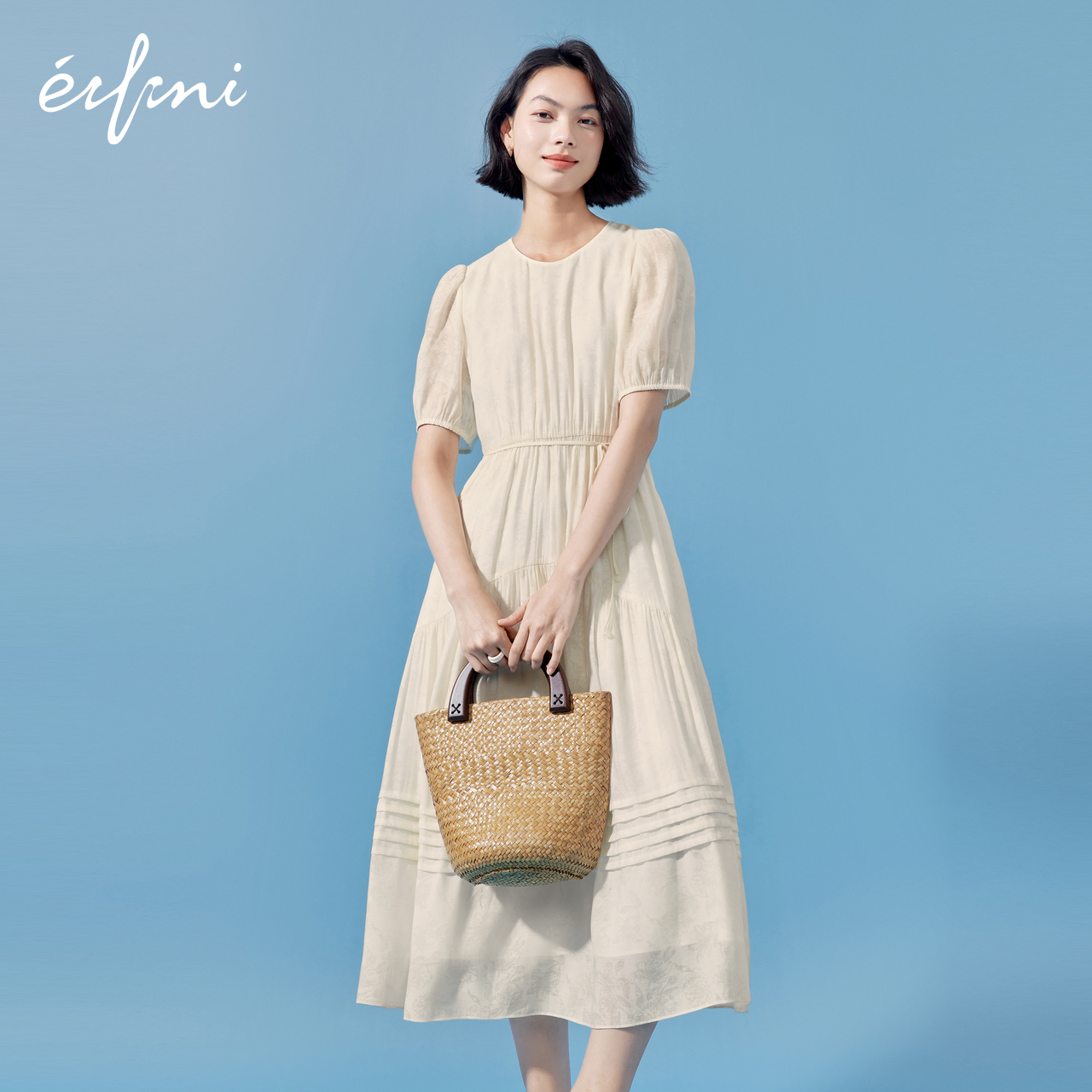 伊芙丽圆领连衣裙女1F5994591-1