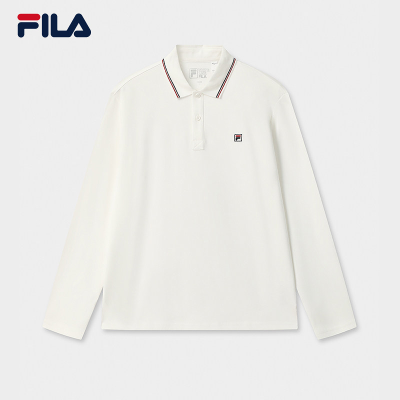FILA 斐乐男子针织长袖POLO衫2025冬季新款纯棉上衣F11M548223F,运动服/休闲服装,运动POLO衫,淘宝优惠券,粉丝福利购,淘宝优惠卷