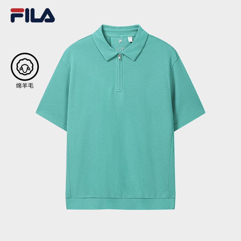 FILA 斐乐男子羊毛针织短袖POLO衫2026秋季新款上衣F11M632110F
